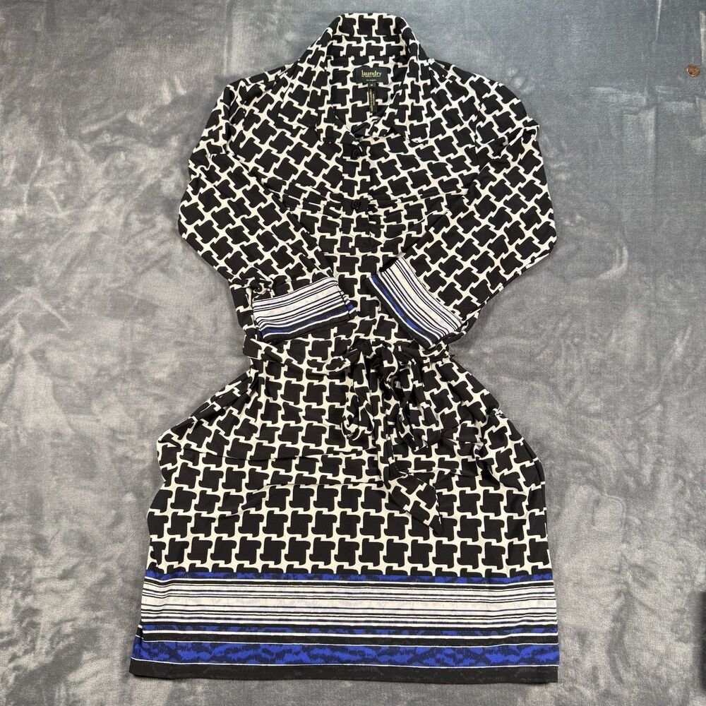 Shelli Segal Women's Geometric Pattern Shirt Dress Size M